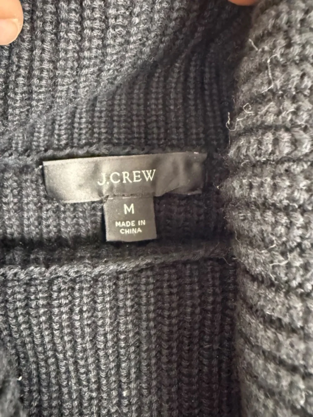 J. Crew Cashmere Cotton Blend Ribbed Relaxed Turtleneck Sweater Black Women's M